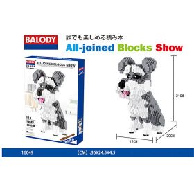 Cartoon Dog Building Blocks Mini Dachshund Poodle Doberman Model Children's Toy Gift Dog Pet Building Blocks (Color: 16049, size: With box)