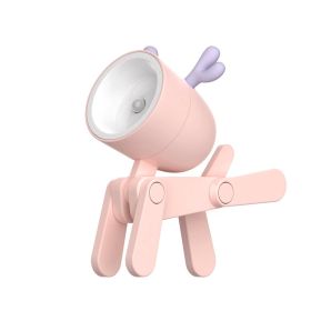 Mini Cute Animal Pet Dog&deer Designer Led Night Light Table Lamp Kids Toys Gifts For Christmas; soft Light For The Baby Room (Color: Pink, size: Deer)