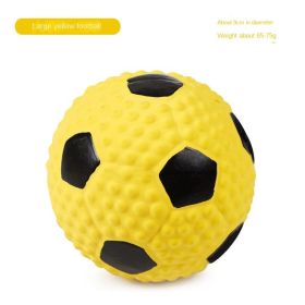 Squeaky Dog Toys; Natural Latex Rubber Dog Balls;  Soft ;  Bouncy & Durable for Small Medium Dogs Puppy Interactive Chew Sound Fetch Play (Colour: Large yellow football)