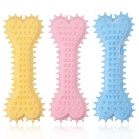 2pcs New dog grinding teeth biting toys Creamy scented with prickly flat bones Large and small dog teeth grinding toys; dog's gifts (Colour: 2pcs, size: Pink)
