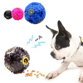 Pet Dog Squeaker Missing Food Ball Squeak Puppy Big Dog Puzzle Training Toys for Dogs French Bulldog Pug Balls Pets Accessories (Color: BLACK, size: 7cm)