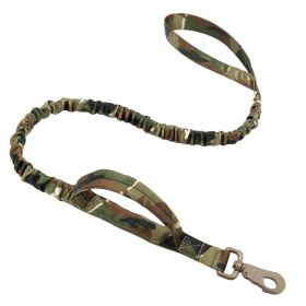 k9 leash; Bungee Dog Leash Tactical Dog Leash Nylon Adjustable Tactical Leash for Dogs Quick Release Military Dog Leash with 2 Control Handle; Bungee (Specifications (length * width): 100-150cm, Colour: Khaki)