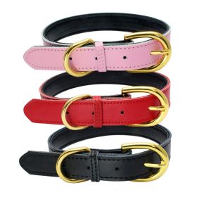 Genuine Leather Dog Collar; Wide Dog Collar; Soft Padded Breathable Adjustable Tactical Waterproof Pet Collar (Specification (L * W): S 37*1.5cm, Colour: Brown)