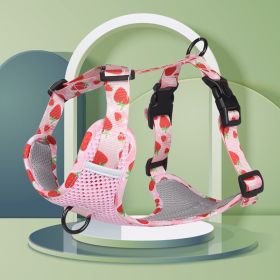 dog Harnesses; New style dog chest strap vest type big dog chest strap explosion-proof flush walking dog rope reflective pet traction rope (Specification (L * W): M, Colour: Pink)