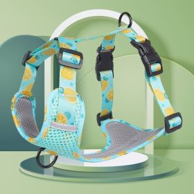 dog Harnesses; New style dog chest strap vest type big dog chest strap explosion-proof flush walking dog rope reflective pet traction rope (Specification (L * W): M, Colour: Lake blue)