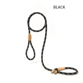 Dog Rope Pet Pulling Rope Puppy Strap Traction Rope Heavy Duty Belt Large Dog Leash Dog Collar Strap Dog Training Pet Harness Hands-Free Leash For Sma (Color: BLACK, size: 1.8x0.8)