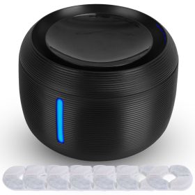 2.5L 84.54OZ Pet Water Fountain Smart Pet Drinking Fountain with LED Light 7 Pack Replaceable Filters Water Level Quiet Pump Dry-Run Protection Cat Do (Color: BLACK)