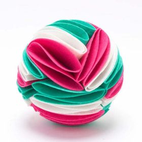 Foldable Dog Snuffle Ball Dog Training Toys Increase IQ (Color: White cyan pink, size: S)