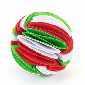 Foldable Dog Snuffle Ball Dog Training Toys Increase IQ (Color: White red green, size: S)