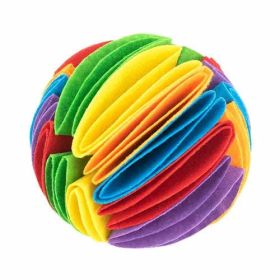 Foldable Dog Snuffle Ball Dog Training Toys Increase IQ (Color: Rainbow color, size: L)