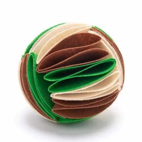 Foldable Dog Snuffle Ball Dog Training Toys Increase IQ (Color: Beige brown green, size: L)