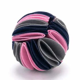 Foldable Dog Snuffle Ball Dog Training Toys Increase IQ (Color: Grey pink dark blue, size: S)
