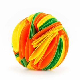 Foldable Dog Snuffle Ball Dog Training Toys Increase IQ (Color: Yellow orange green, size: L)