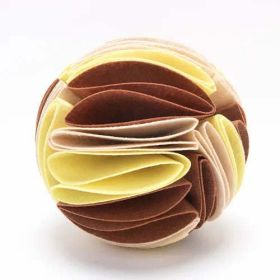 Foldable Dog Snuffle Ball Dog Training Toys Increase IQ (Color: Beige brown yellow, size: L)