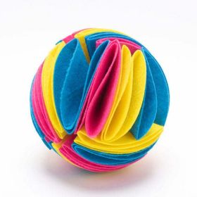 Foldable Dog Snuffle Ball Dog Training Toys Increase IQ (Color: Yellow blue pink, size: S)
