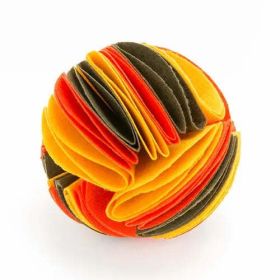 Foldable Dog Snuffle Ball Dog Training Toys Increase IQ (Color: Yellow orange brown, size: S)