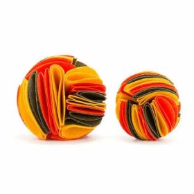 Foldable Dog Snuffle Ball Dog Training Toys Increase IQ (Color: Yellow orange brown, size: L)